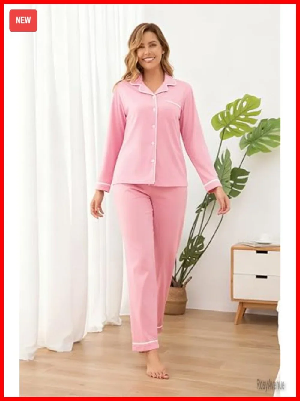 100% Cotton Pajama Sets for Women 2 Piece Long Sleeve Button Down Pjs Soft